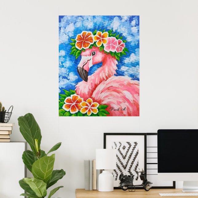 Póster Flamenco Floral (Oficina en casa)