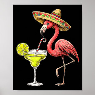 Póster flamenco mexicano sombrero margarita cinco de mayo