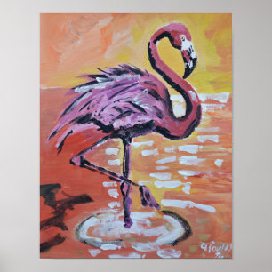 Póster Flamenco Puesta de Sol Vibrante