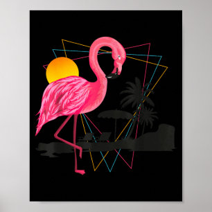 Póster Flamenco Rosa Plantas Tropicales Vacaciones en la