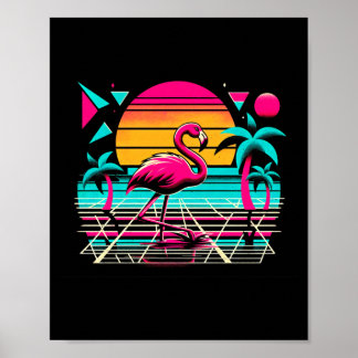 Póster Flamenco rosa playa vibraciones de verano palma tr
