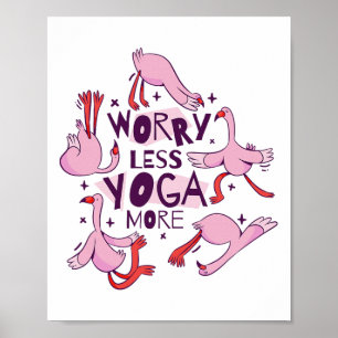 Póster Flamencos de ejercicio de yoga