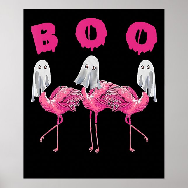 Póster Flamencos | Disfraz Flamingo Boo Halloween (Frente)