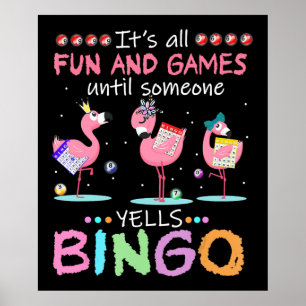 Póster Flamencos   Flamante Bingo Funny