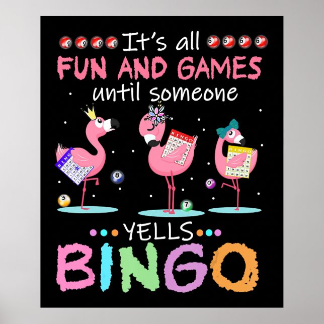 Póster Flamencos | Flamante Bingo Funny (Frente)