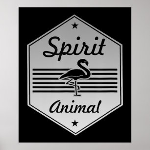 Póster Flamencos   Traje de flamingo para animales espiri