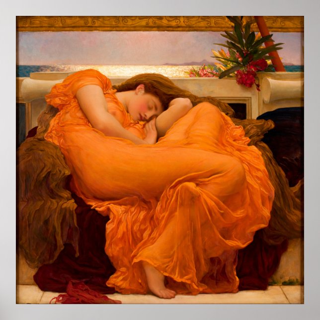 Póster Flaming June de Frederic Leighton (Frente)