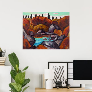 Póster Flaming Pool—Dogtown | Marsden Hartley |