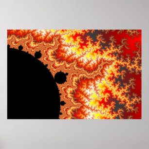 Póster Flaming Sun - Fractal