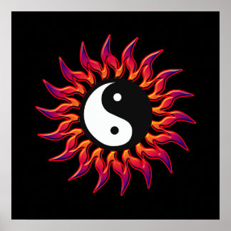 Póster Flaming Yin Yang Sun