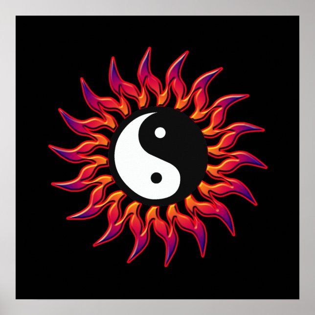 Póster Flaming Yin Yang Sun (Frente)
