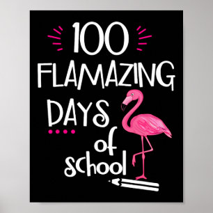 Póster Flamingo 100 Flamantes Días Escolares
