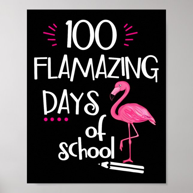 Póster Flamingo 100 Flamantes Días Escolares (Frente)