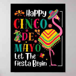 Póster Flamingo Cinco De Mayo Fiesta Mexicana Para Hombre