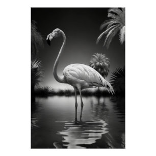 Póster Flamingo en un estanque