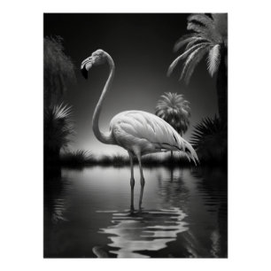 Póster Flamingo en un estanque