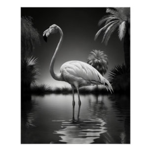 Póster Flamingo en un estanque