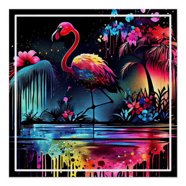 Póster Flamingo en un lago 63852 (Anverso)
