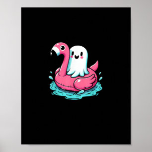 Póster Flamingo Funny Spooky Summer Summerween