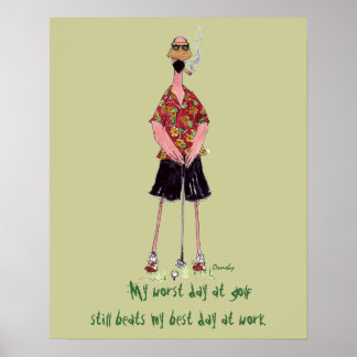Póster Flamingo Golfer poster