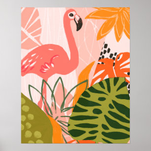 Póster Flamingo II de la jungla UA