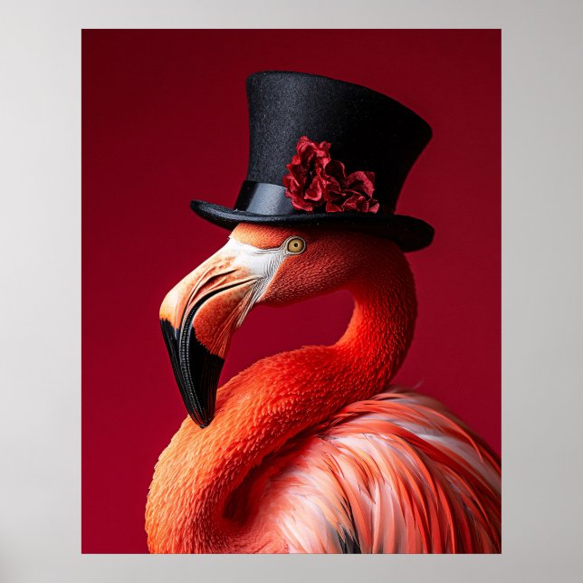 Póster Flamingo in a Top Hat (Frente)