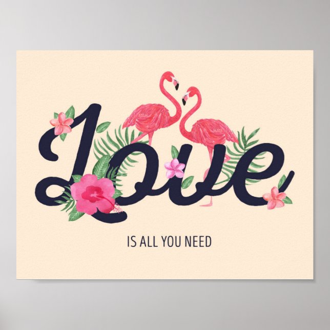 Póster Flamingo Love Poster (Frente)