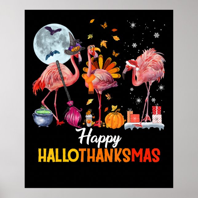 Póster Flamingo|Navidades de Flamingo Thankings Halloween (Frente)