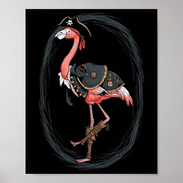 Póster Flamingo Pirate Divertida idea de disfraces de Hal (Frente)