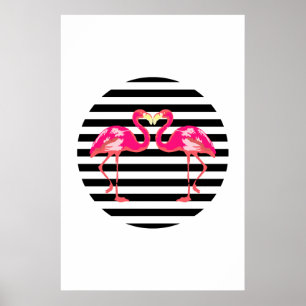 Póster Flamingo, poster tropical de verano, poster de coc