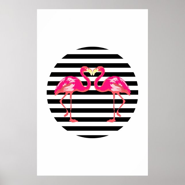 Póster Flamingo, poster tropical de verano, poster de coc (Frente)