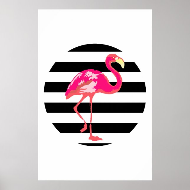 Póster Flamingo, poster tropical de verano, poster de jar (Frente)