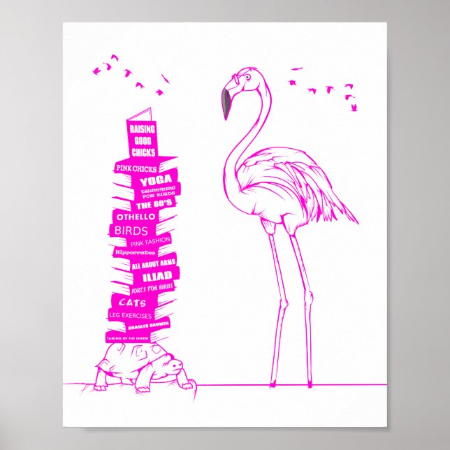 Póster Flamingo Reading (Frente)