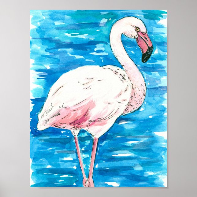 Póster Flamingo rosa (Frente)