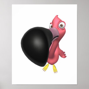 Póster flamingo rosa de cierre divertido