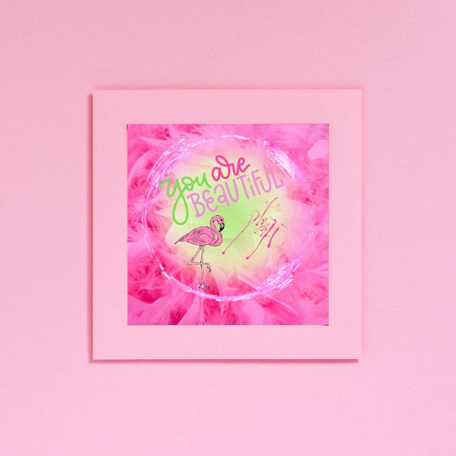 Póster Flamingo Rosa Eres Hermoso Inspirador (Subido por el creador)