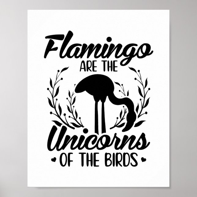 Póster Flamingo Sayings | Aves Animales Flamingos Regalos (Frente)