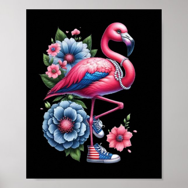 Póster Flamingo Shoes Comma La Kamala Harris 2024 (Frente)