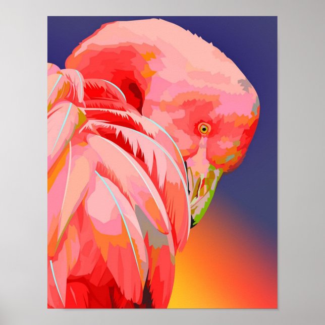 Póster Flamingo sunset (Frente)