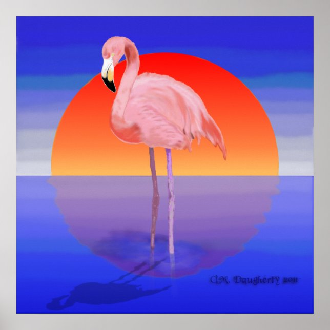 Póster Flamingo Sunset (Frente)