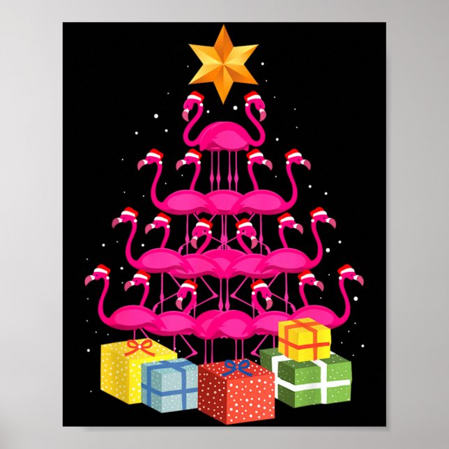 Póster Flamingo Tree Funny Ugly Christmas  (Frente)
