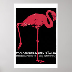 Póster Flamingo Vintage Travel Poster