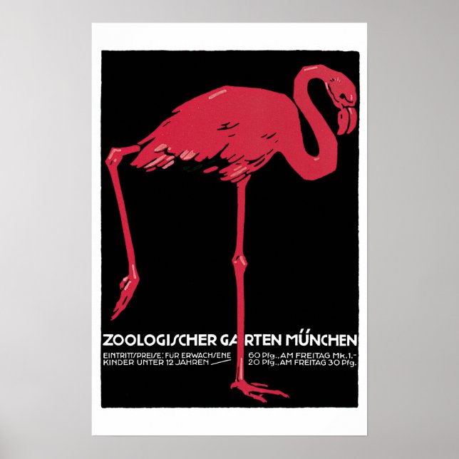Póster Flamingo Vintage Travel Poster (Frente)