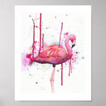 flamingo watercolor