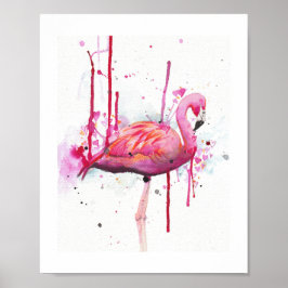 Póster flamingo watercolor