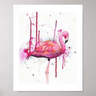Póster flamingo watercolor