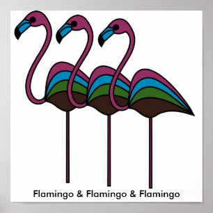 Póster Flamingo y Flamingo