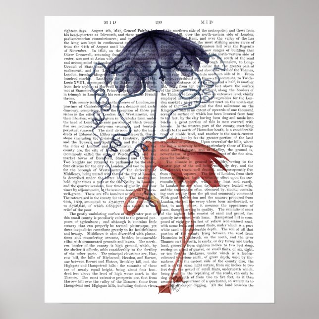 Póster Flamingo y Parasol (Frente)