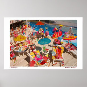 Póster 'Flamingos!' para impresión/Poster (sin borde)