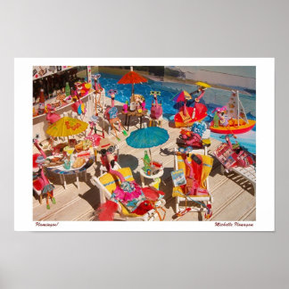 Póster 'Flamingos!' para impresión/Poster (sin borde)